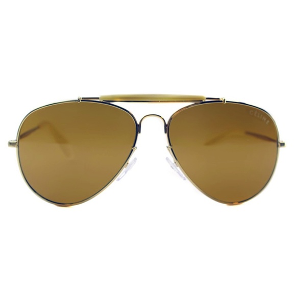 CELINE CL 41490 J5G/HR Brown Gold Aviators - Picture 2 of 4